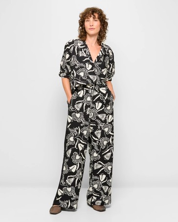 Printed Wide Leg Pants