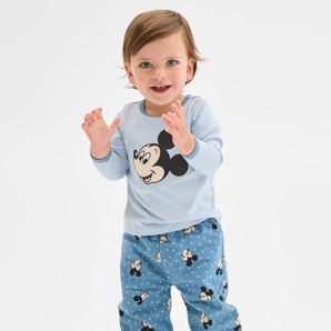 Disney Mickey Organic Cotton Baby Knit/Flannel Pyjama Set