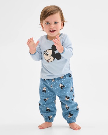 Disney Mickey Organic Cotton Baby Knit/Flannel Pyjama Set