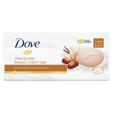 Dove 6 Pack Shea Butter Beauty Cream Bar 90g