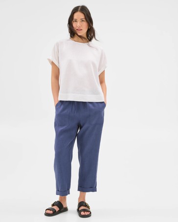 European Linen Tapered Pants