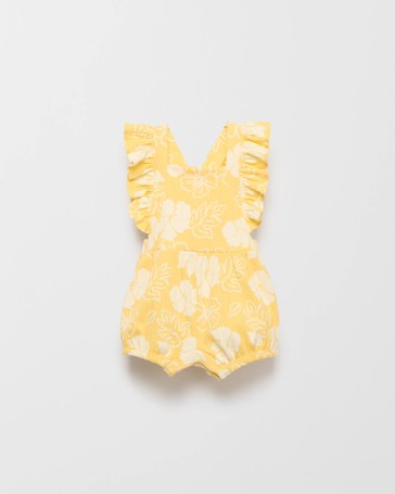 Baby Organic Cotton Textured Jersey Romper Sunsuit