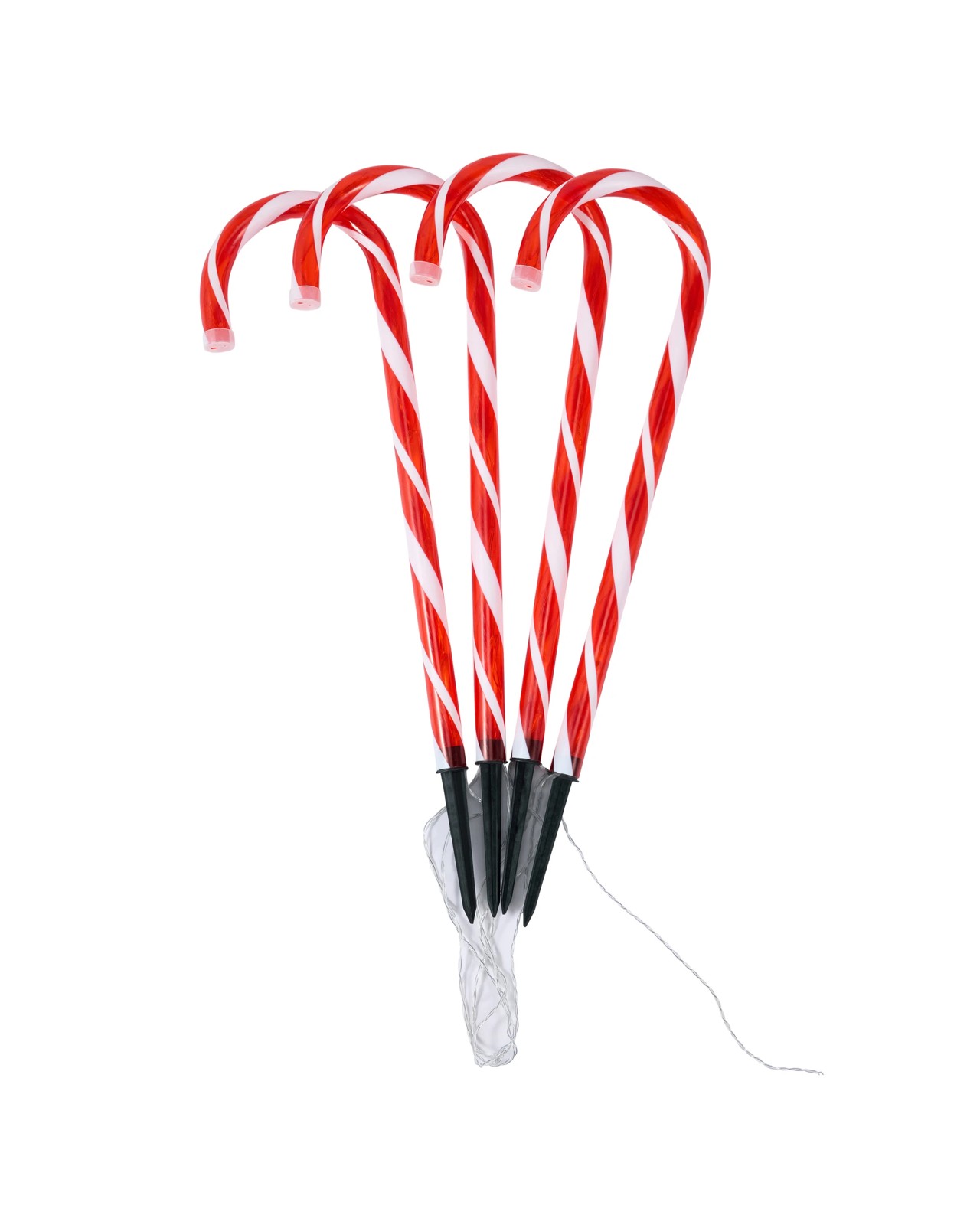 Anko 4 Pack Solar Powered LED Light Up Candy Cane Stakes 5 of 5