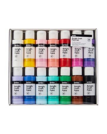 14 Pack Acrylic Craft Paint Set - Anko