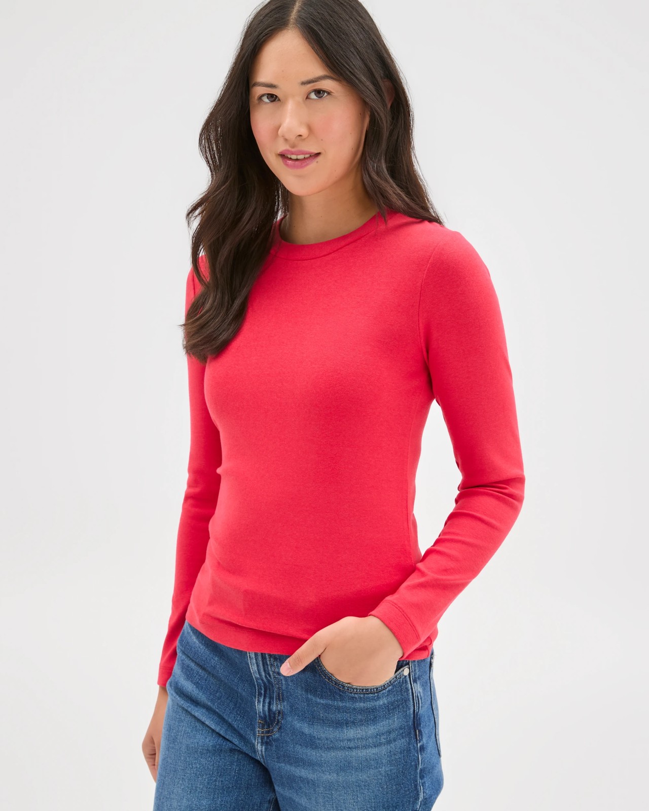 Soft Touch Long Sleeve T-Shirt - True Red 3 of 5