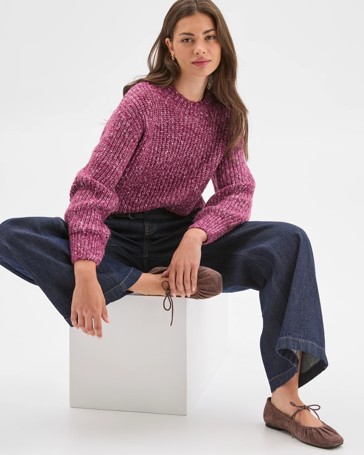 Petites Twist Yarn High Neck Jumper