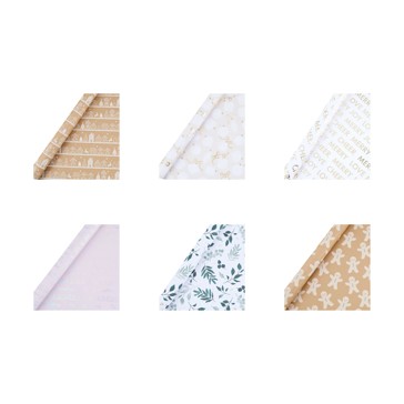 4m 70cm Christmas Kraft Gift Wrap, Assorted - Anko