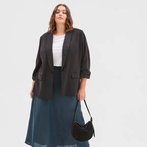 Plus Size Ruched Sleeve Blazer product image