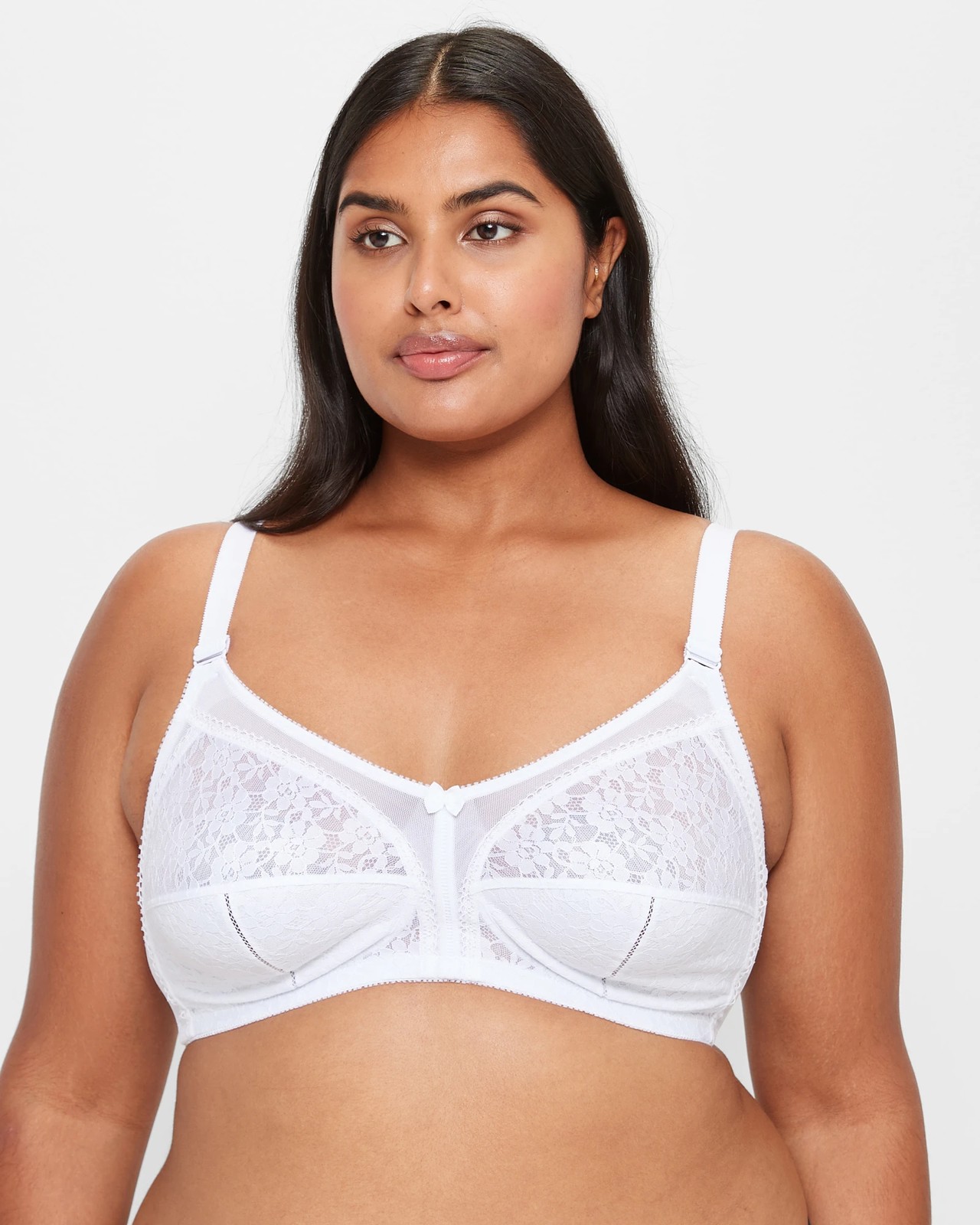 Plus Size Firm Support Wirefree Bra - White