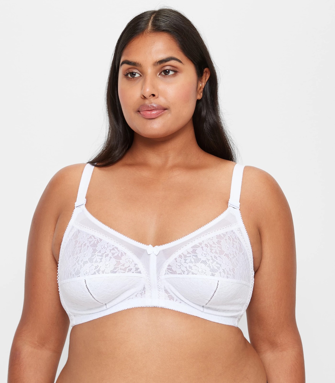 Plus Size Firm Support Wirefree Bra - White