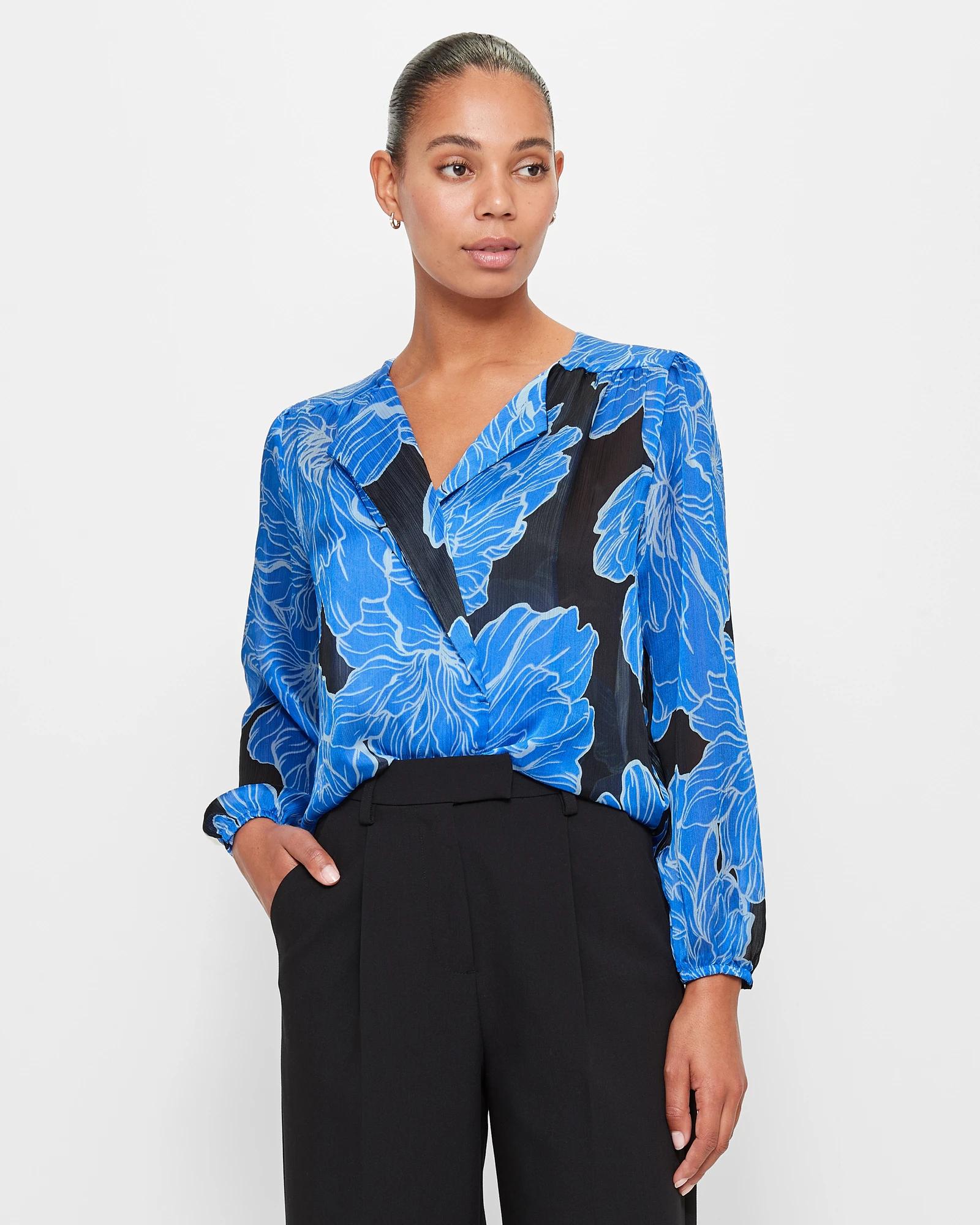 トップス deres 16th bottle neck drape blouse Long Sleeve Drape Neck Blouse - Preview | Target Australia