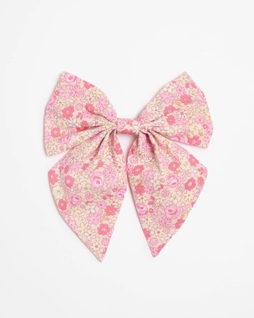 Kids Retro Floral Bow Clip