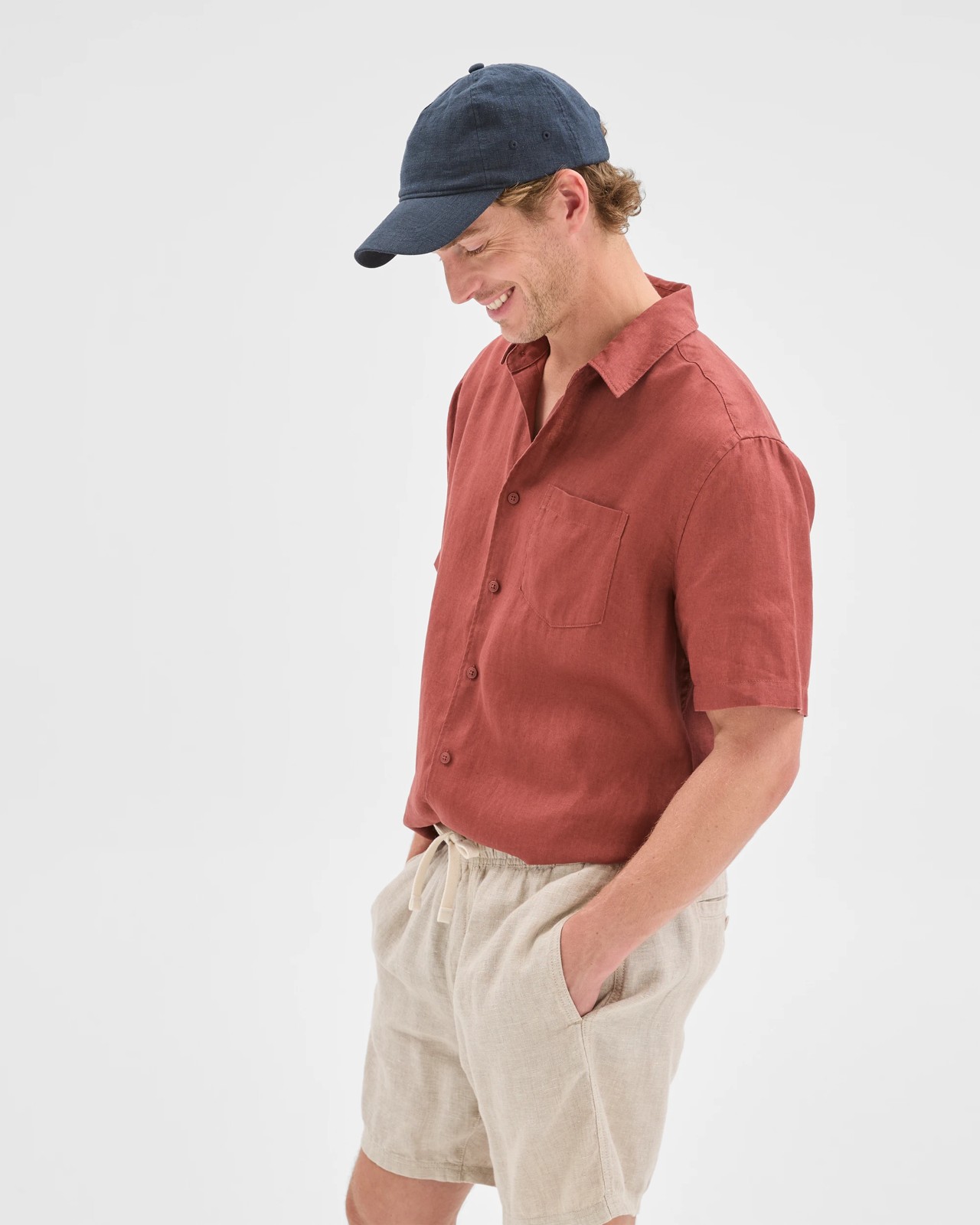 European Linen Shorts - Stone 2 of 5