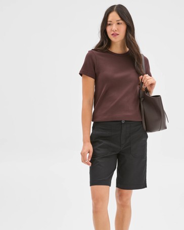Australian Cotton Blend Rib Waist Shorts