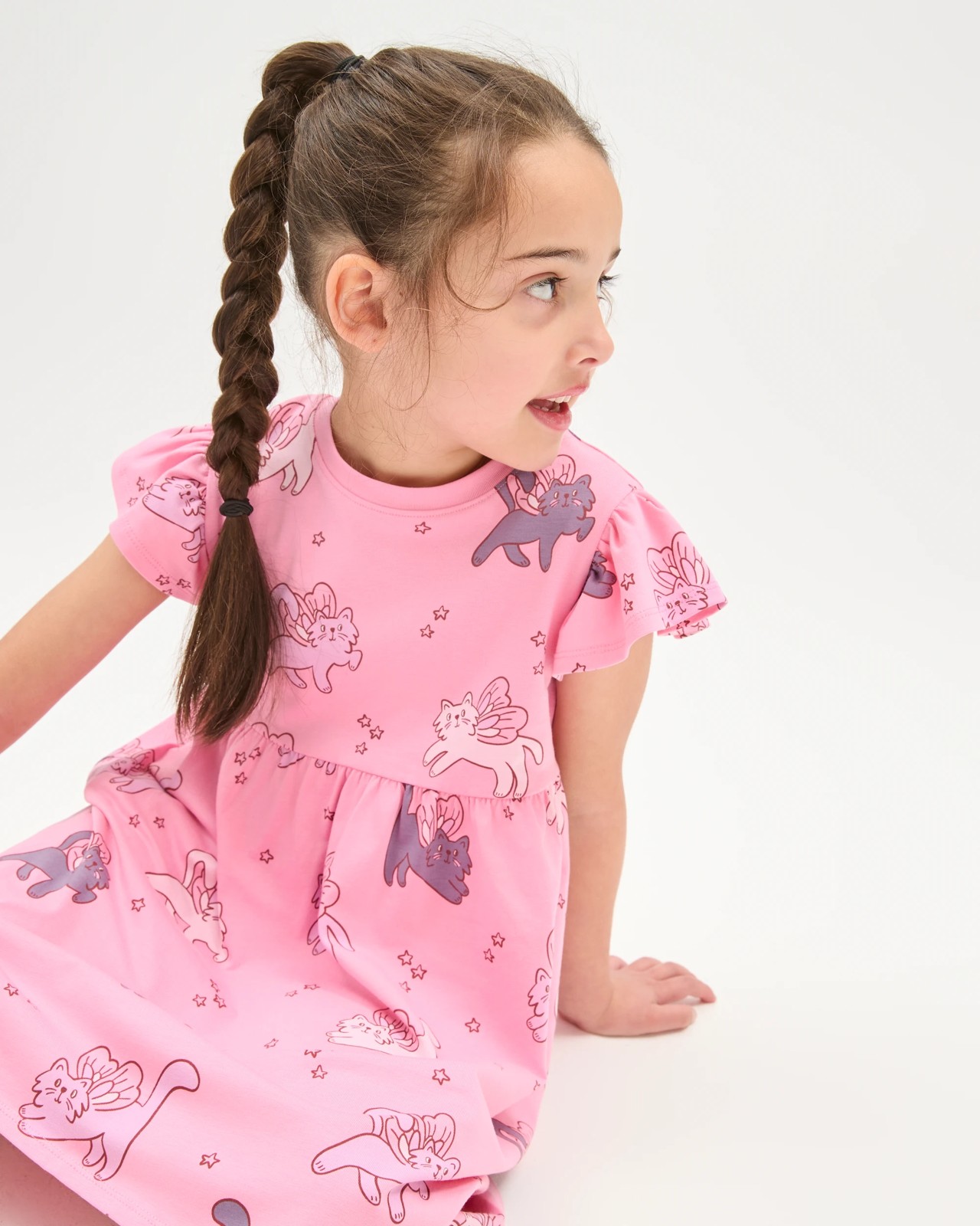 Australian Cotton Fluted Sleeve Event Dress 4 of 5