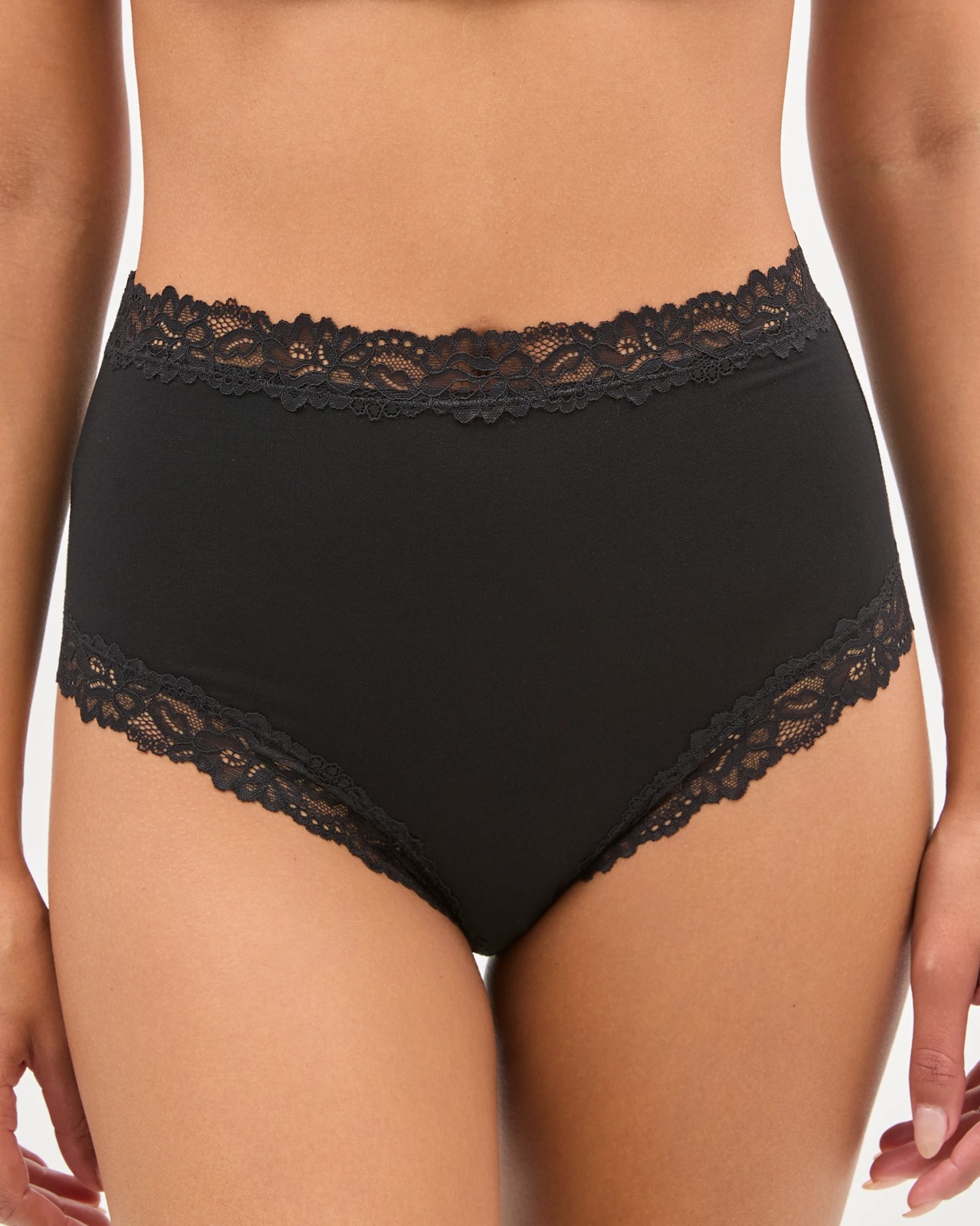 2 Pack Modal and Lace Full Briefs - Black 2 of 6