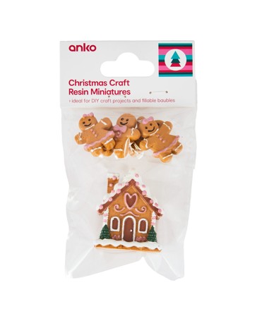 Anko Christmas Craft Resin Miniatures - Gingerbread