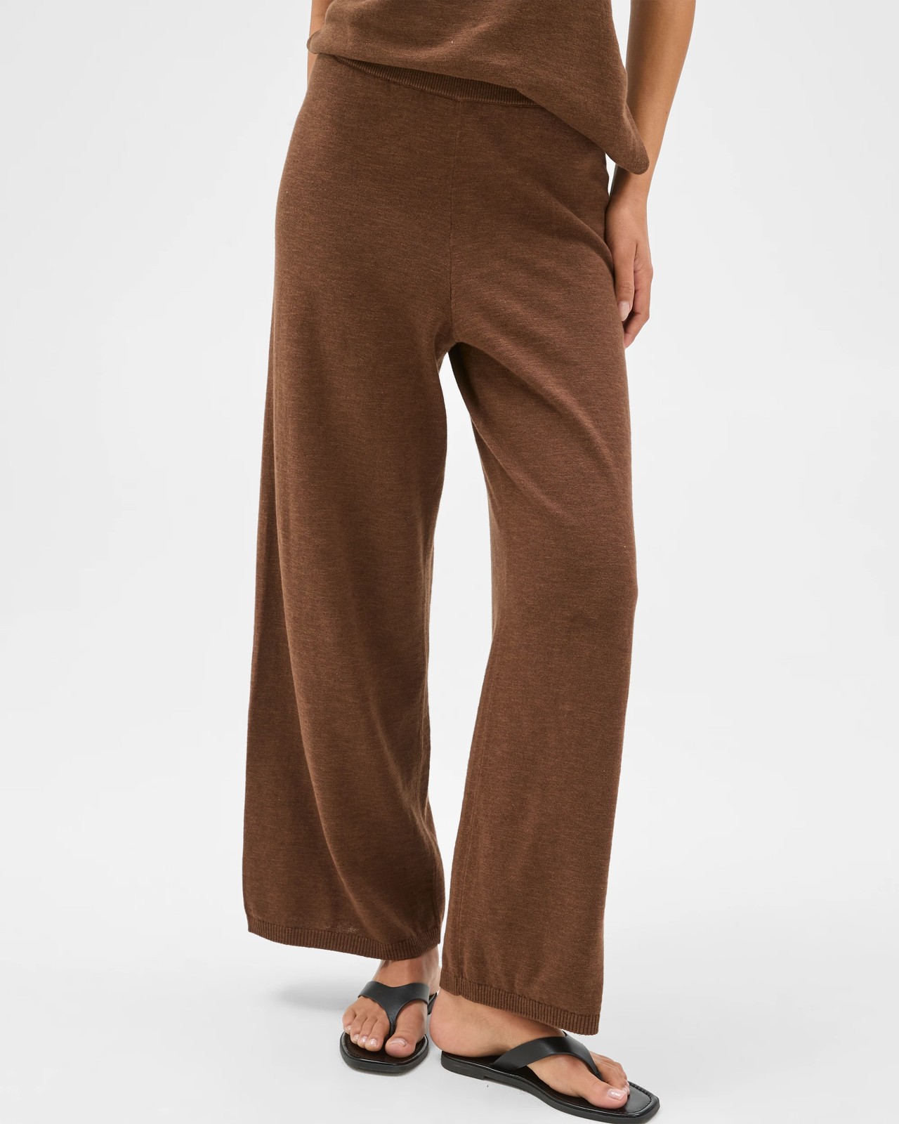 Australian Cotton Blend Wide Leg Knitted Pants 5 of 5