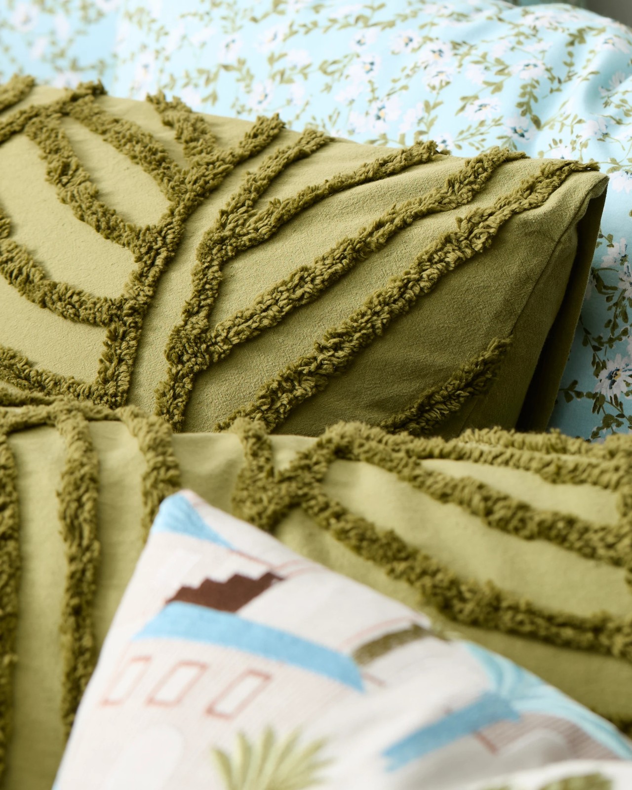 Oakley Cotton Textured Leaf Quilt Cover Set 4 of 6