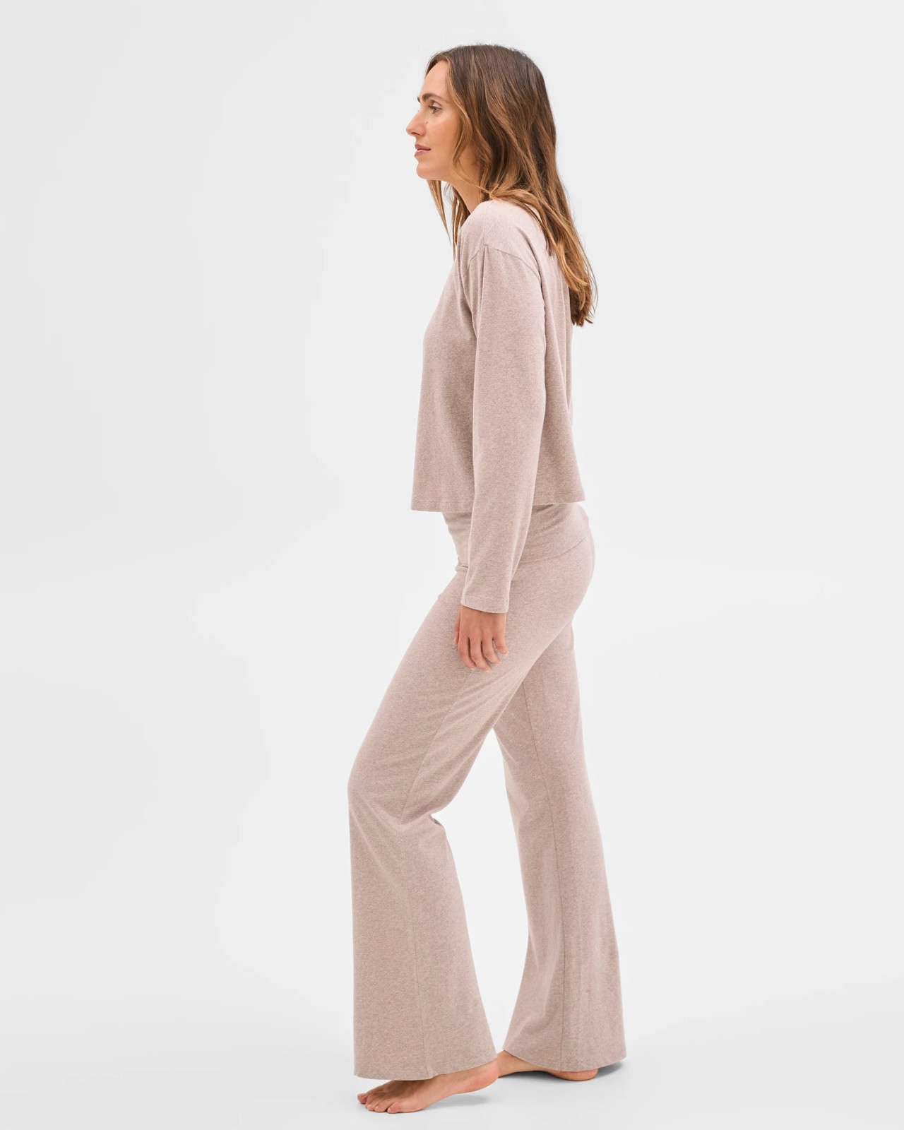 Lily Loves Australian Cotton Folded Waist Flare Leg Sleep Pants 2 of 5