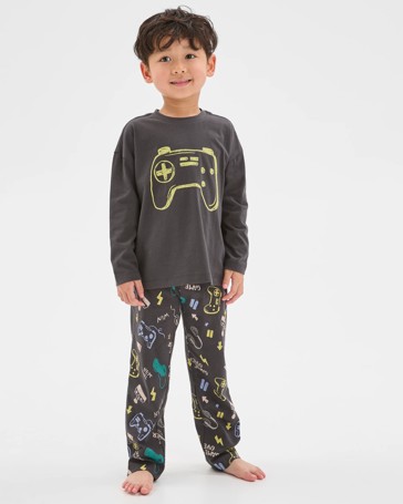 Australian Cotton Younger Boys Oversized Lounge Knit Pyjama Set