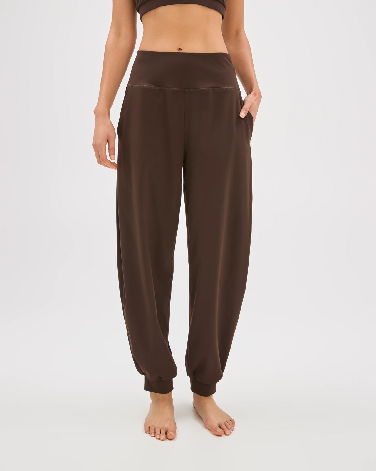 Active Studio Soft Balloon Yoga Pants - Cocoa 3 of 6