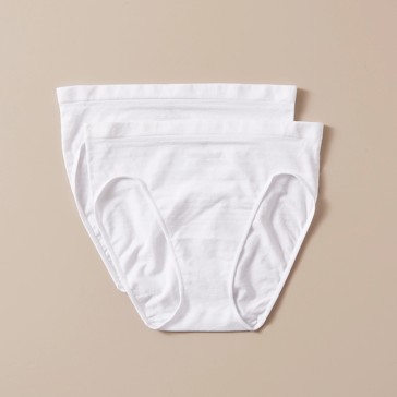 2 Pack Matte and Shine Seamfree High Cut Briefs