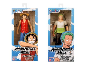 Anime Heroes Mega 12" One Piece Action Figure Assortment - Monkey D. Luffy / Roronoa Zoro - Assorted