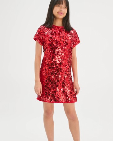 Short Sleeve Sequin Dress