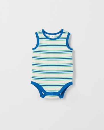 Baby Organic Cotton 3 Pack Sleeveless Rib Bodysuits