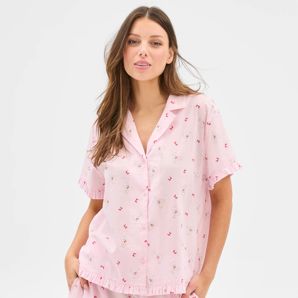 Womens Woven Frill Pyjama Set product image