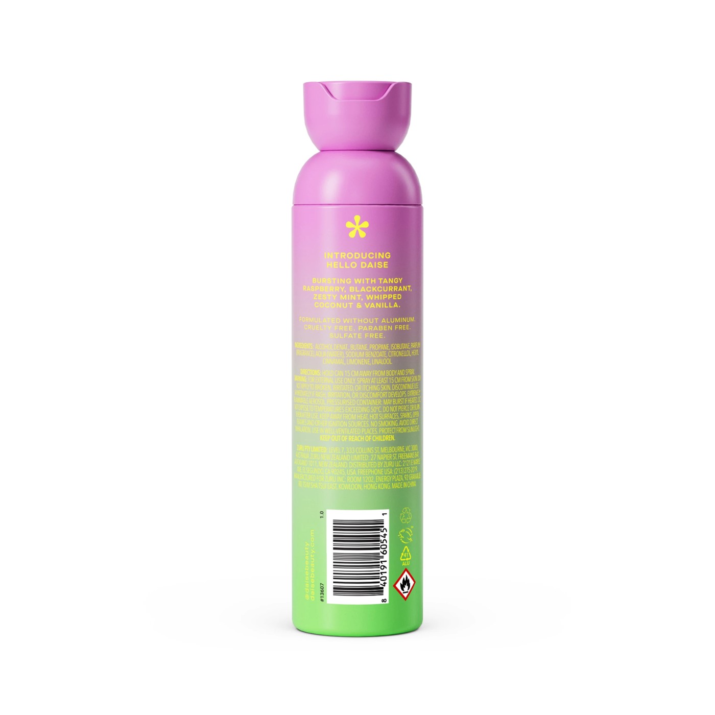 DAISE Hello All Body Spray and Deodorant 120ml - Raspberry and Mint 2 of 6