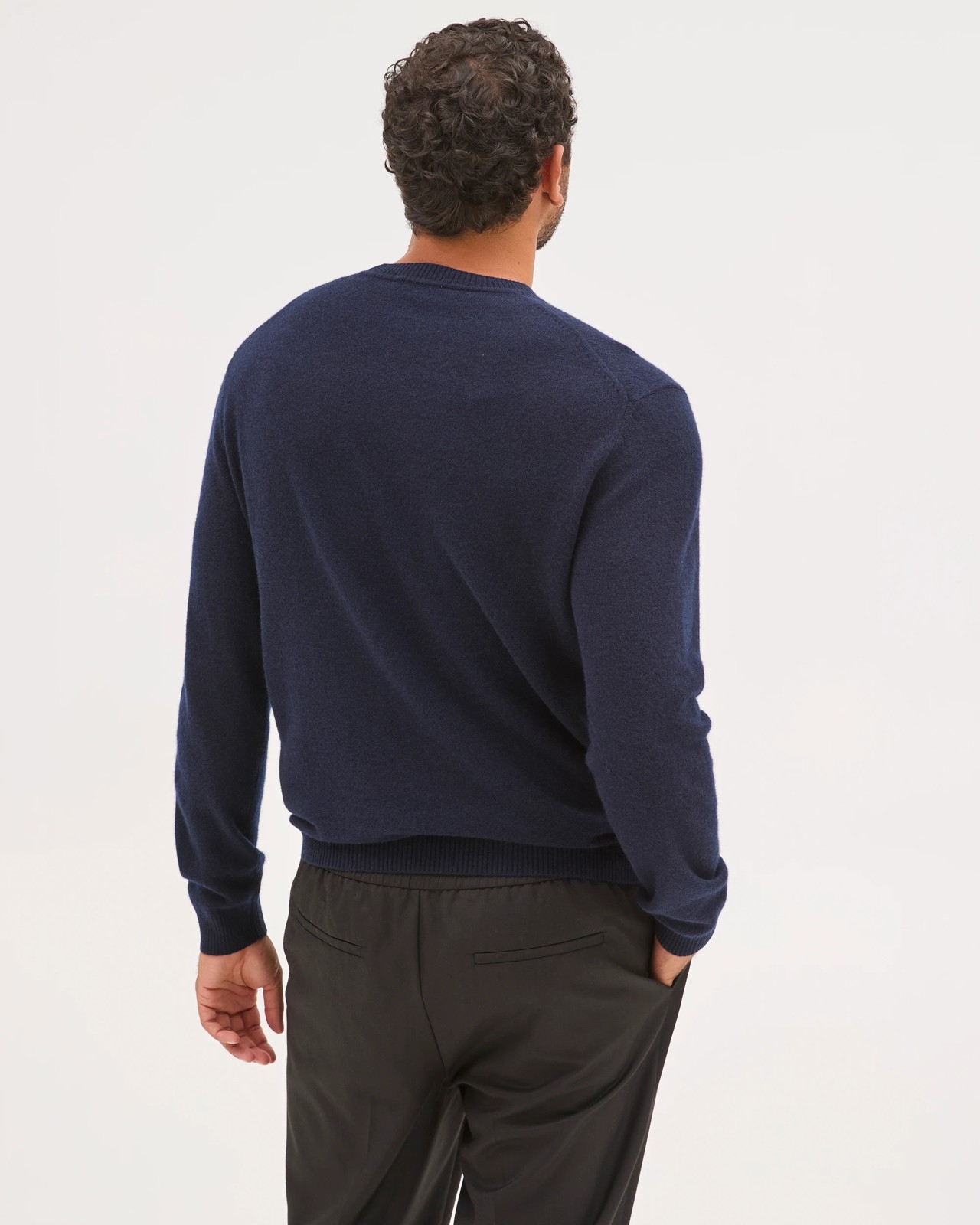 Preview Cashmere Crew Neck Knit Jumper - Dark Navy 6 of 6