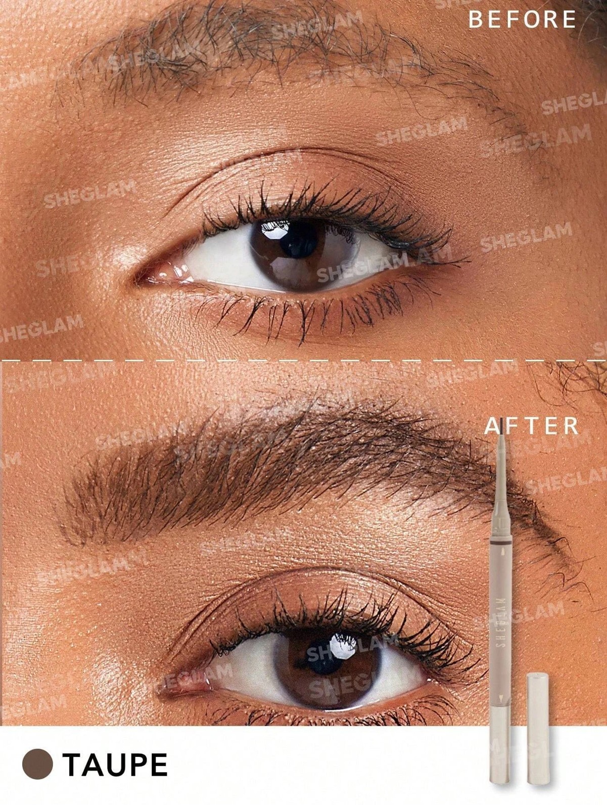 SHEGLAM Brows on Demand 2-in-1 Brow Pencil - Taupe 2 of 5