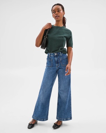 Petites Linen Blend Knit T-Shirt