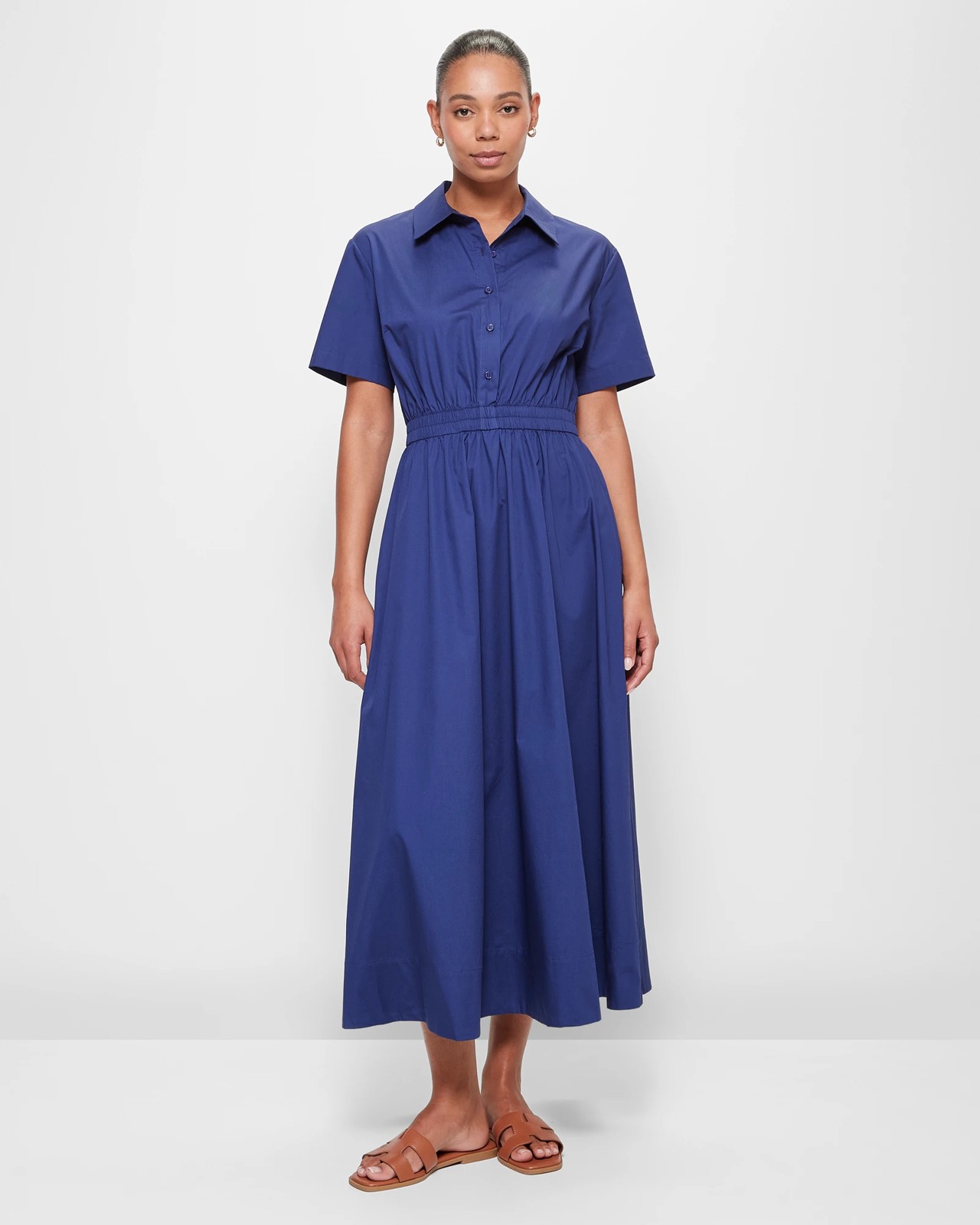 Australian Cotton Midi Shirt Dress Preview Midnight Target Australia