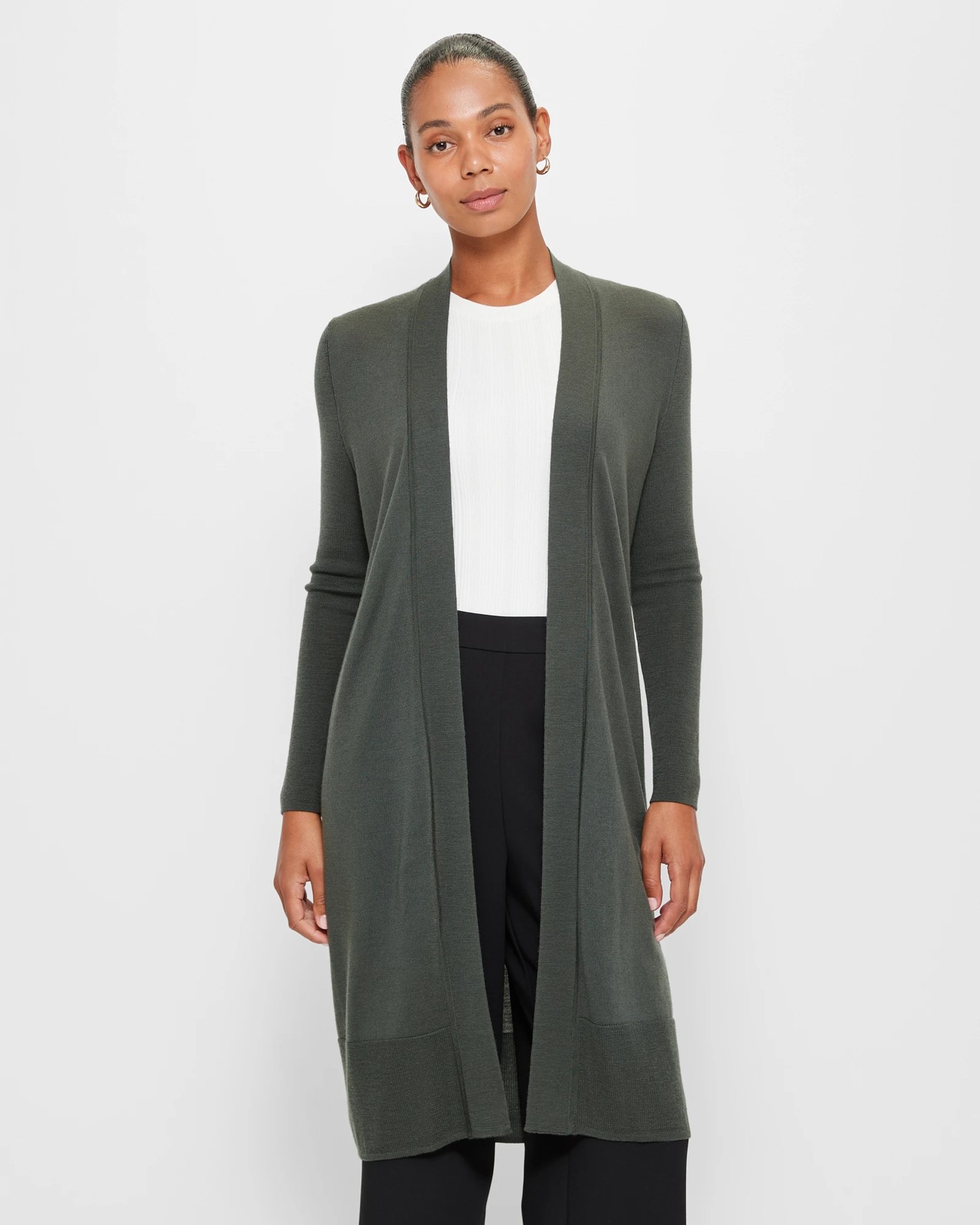 Australian Merino Wool Maxi Cardigan - Preview - Khaki | Target Australia