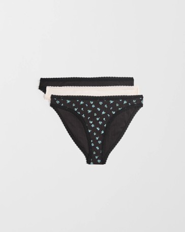 Lily Loves Australian Cotton Blend 3 Pack Pointelle Bikini Briefs