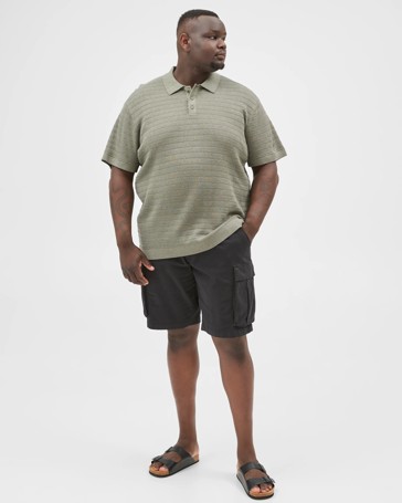 Plus Size Australian Cotton Knitted Polo Top