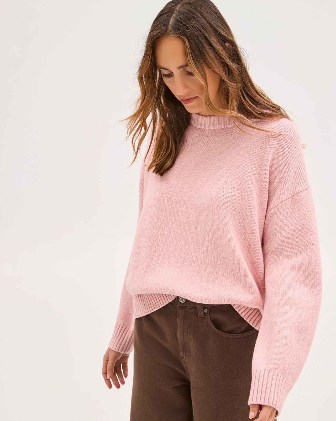 Australian Cotton Blend Oversized Sweater - Fairy Floss 3 of 5