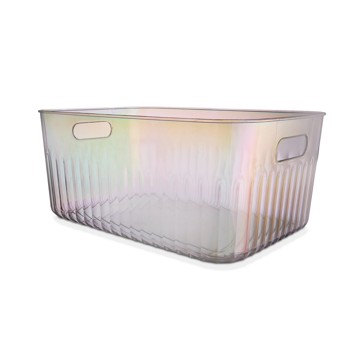 10.5L Lustre Linear Tub, Medium, Metallic - Anko