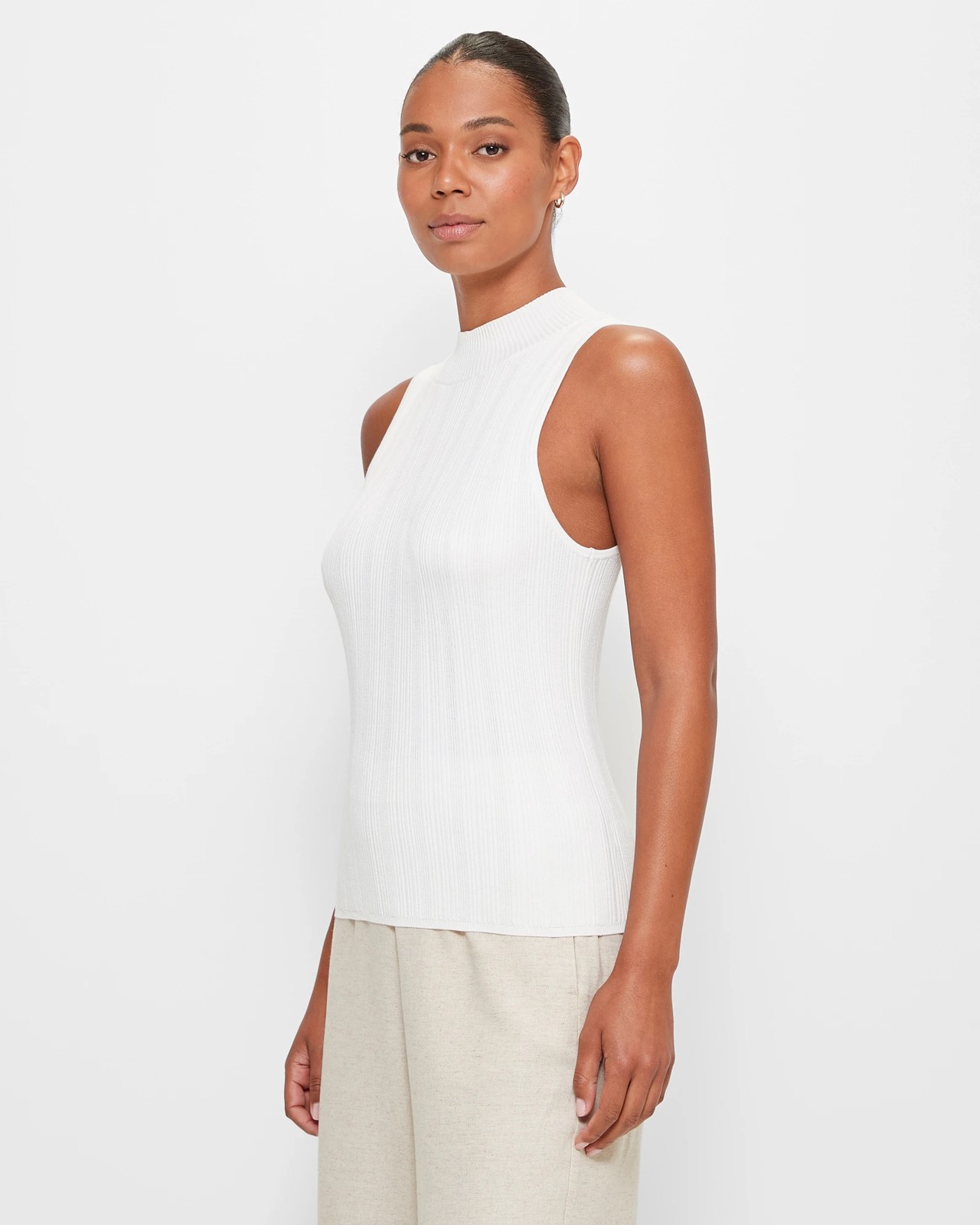 Women's sleeveless mock turtleneck on sale shell