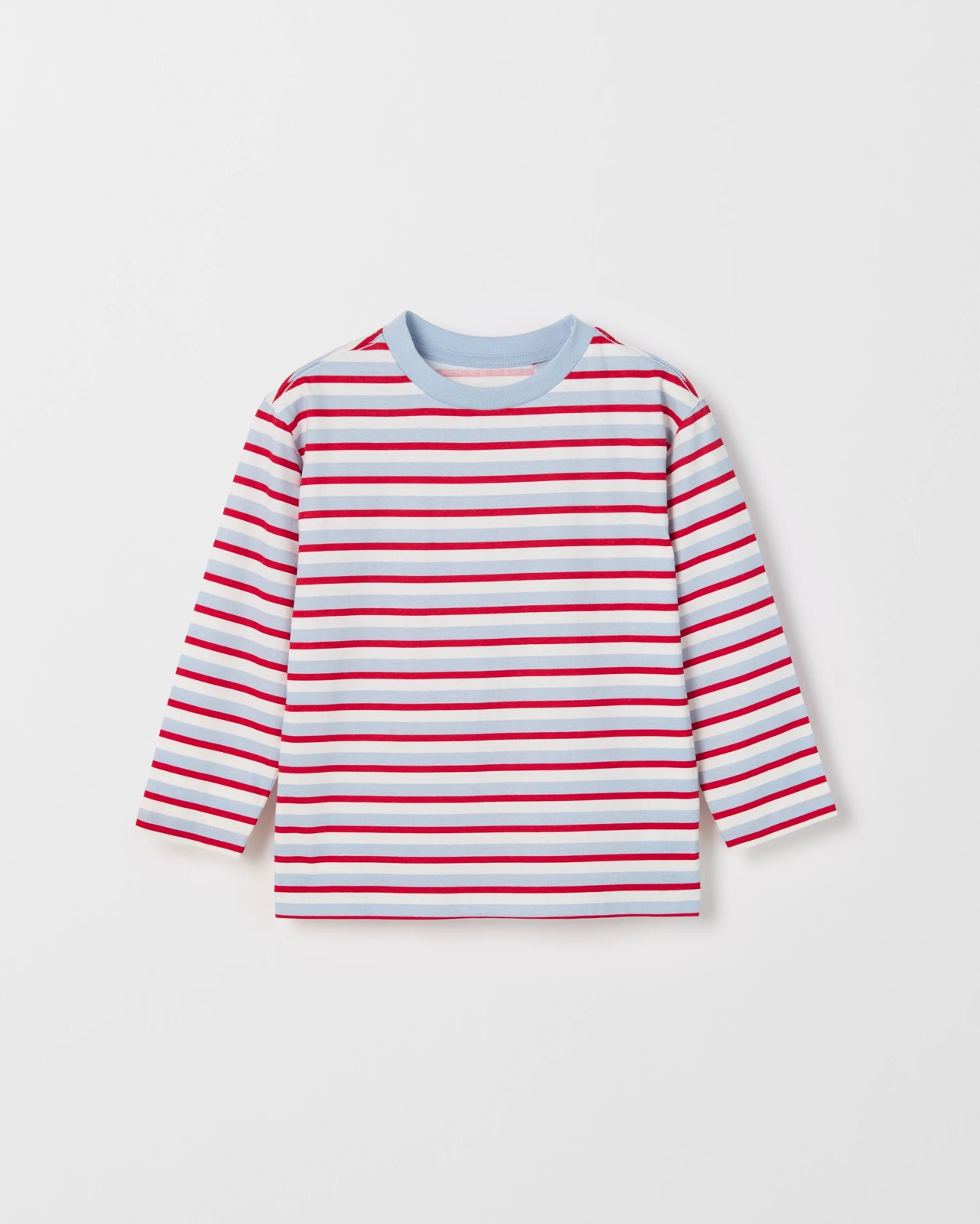 Australian Cotton 3 Pack Long Sleeve T-Shirts - White / Navy / Red 3 of 5