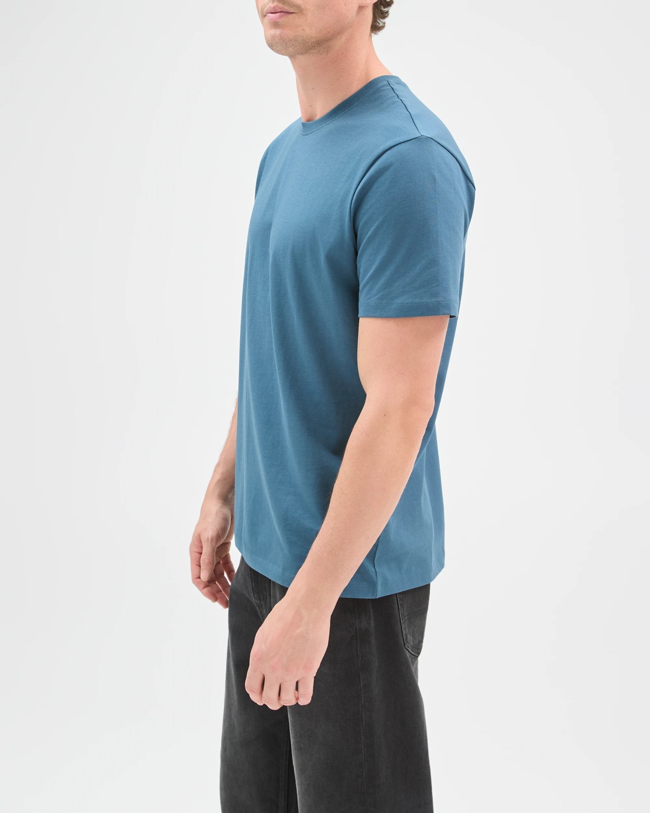 Australian Cotton Crew Neck T-Shirt - Orion Blue 5 of 6