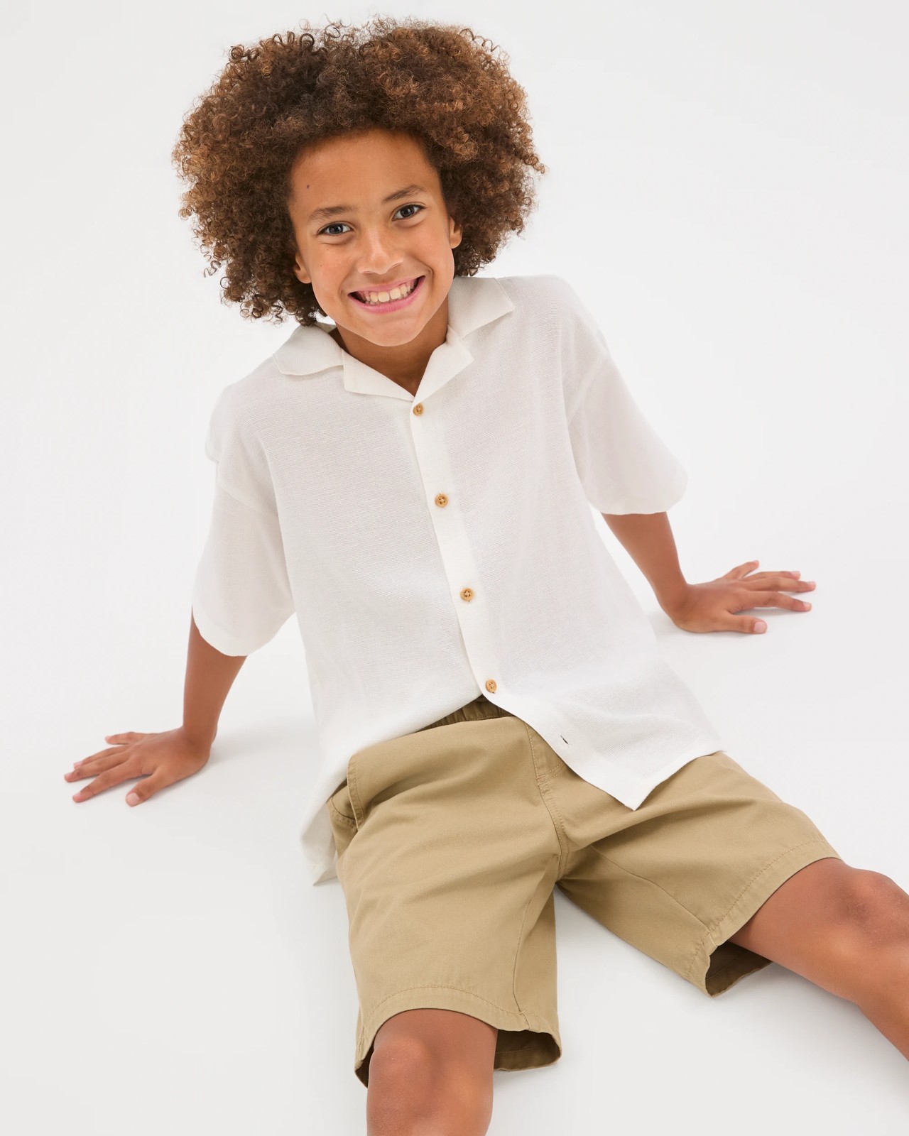 Elastic Waist Chino Shorts - Neutral 2 of 5