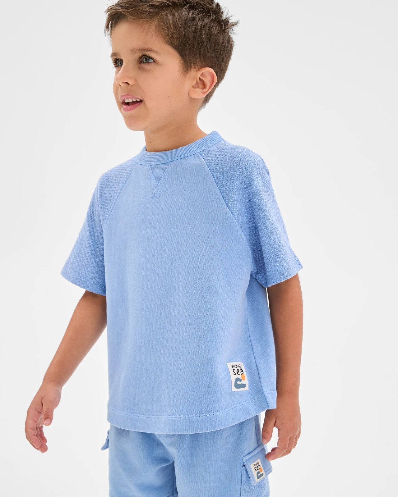 Australian Cotton Oversized Washed T-Shirt - Blue 3 of 6