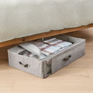 Anko Linen Look Underbed Collapsible Box - Charcoal