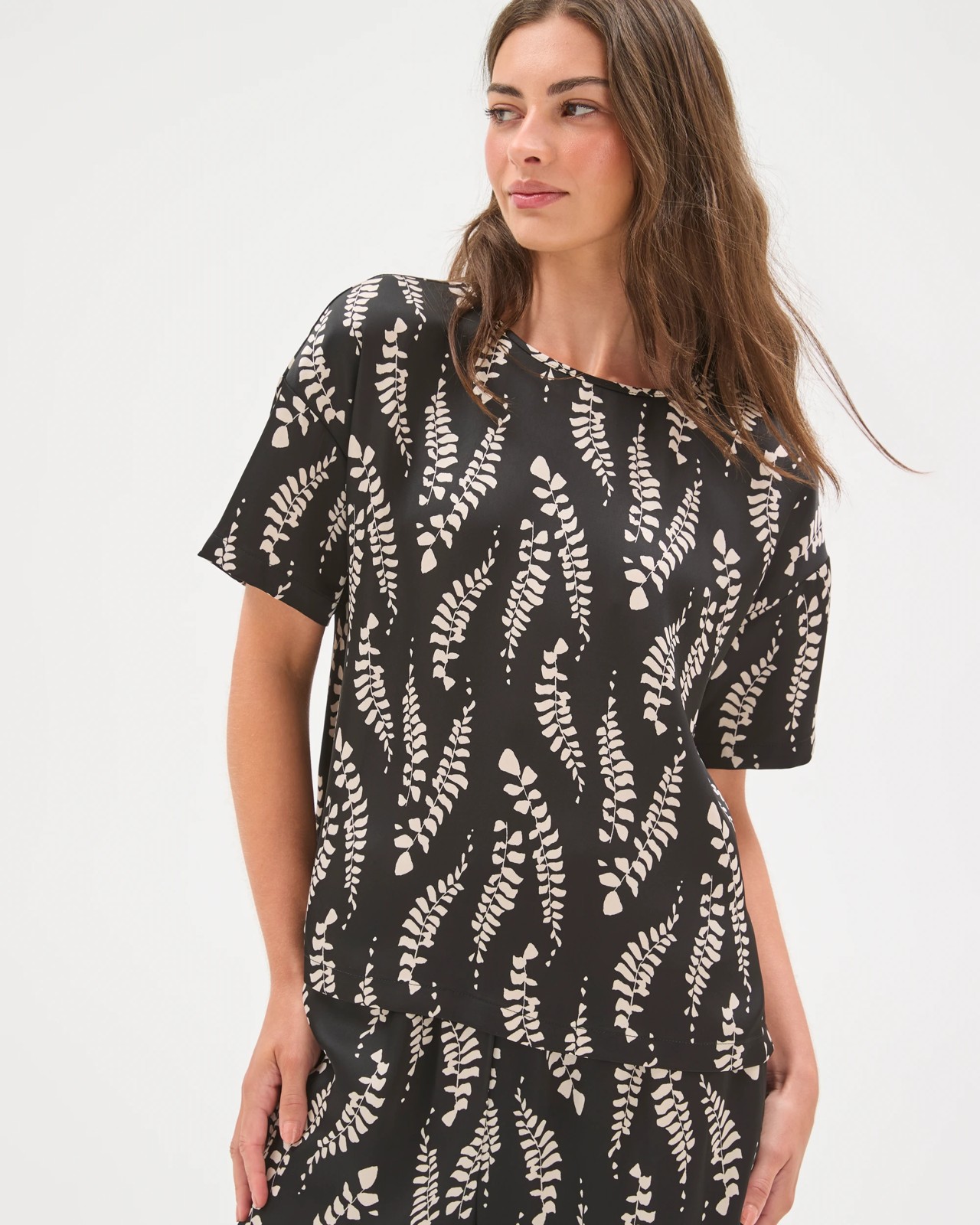 Petites Boxy Satin T-Shirt 2 of 5