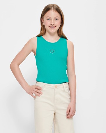 Rib Embroidered Tank