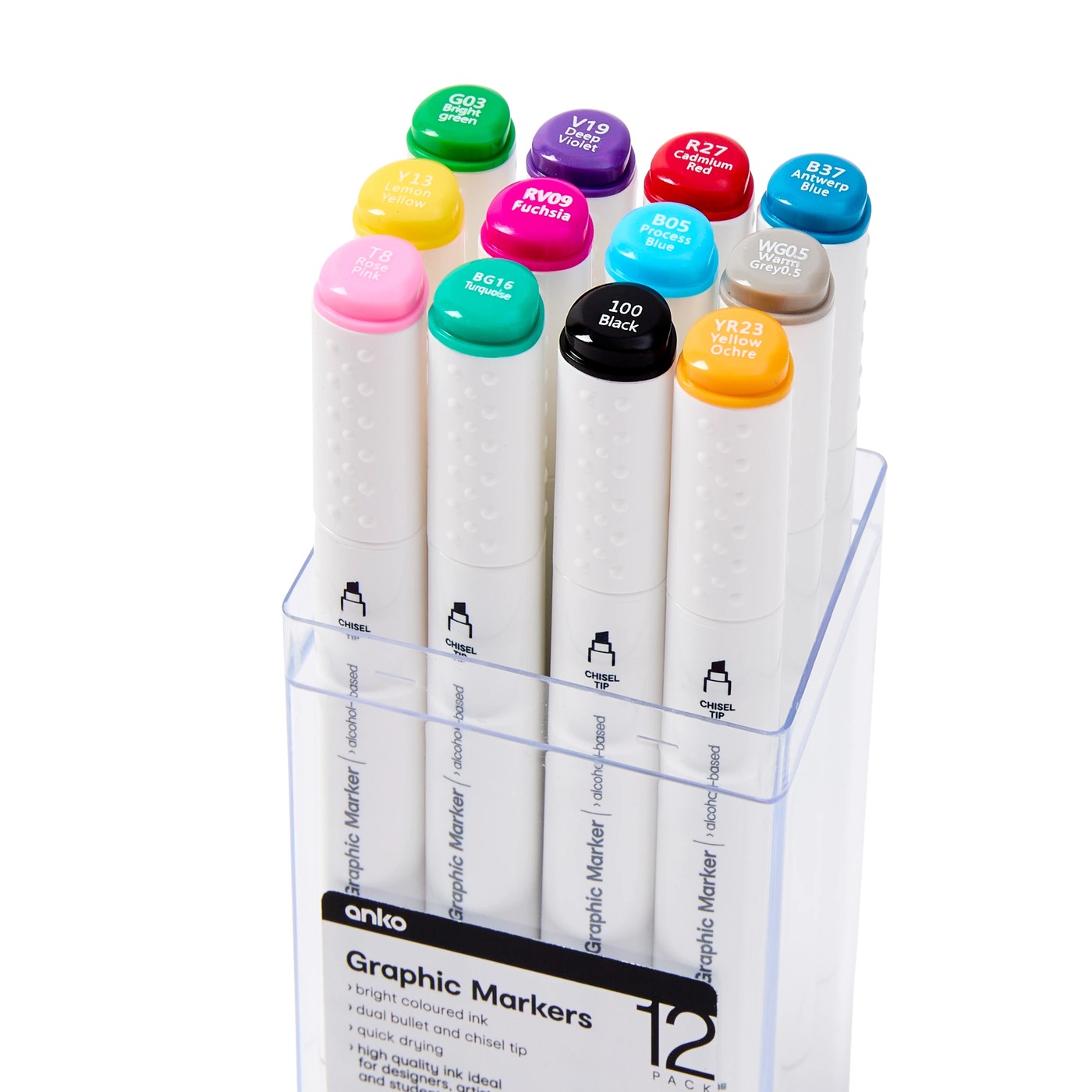Dual-Tip Graphic Markers, 12 Pack - Anko 5 of 6